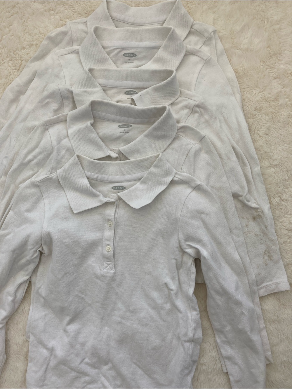 SALE! 50% Off Old Navy Kids Long-Sleeve White Polo Shirt - Classic School Top 5T